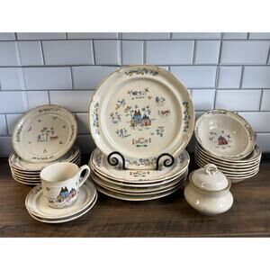 International Heartland Stoneware Set Of 25 Dishes - Cozy Cottage/Grandmacore